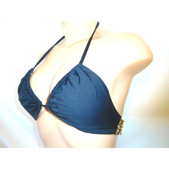 New TRINA TURK BLACK TRIANGLE TOP Swimwear Swim Bikini Top Padded Size 10 - Picture 7 of 10
